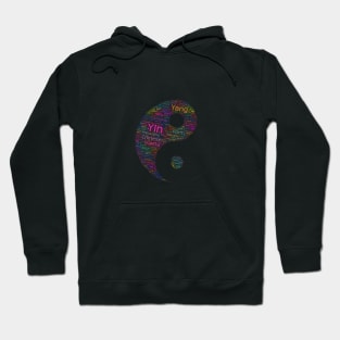 Yin Yang Philosophy Silhouette Shape Text Word Cloud Hoodie